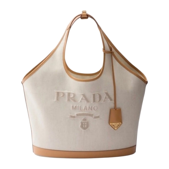 Prada Cream and Tan Tote Large Bag - Picture 1 of 12